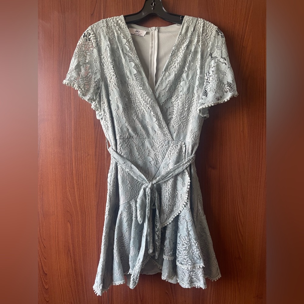 Sage green lace dress